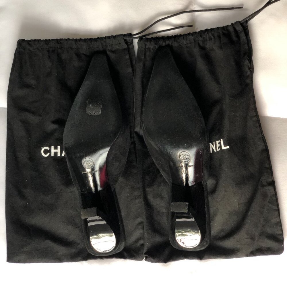Authentic CHANEL Mules Black Suede Size 41 (US 10) - Picture 4 of 4